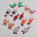 Jewelry Cute Cartoon Dinosaur Watermelon Duck Cow Xmas Lights Rooster Acrylic Glitter Boots Funny Acrylic Drop Earrings Mixed FS