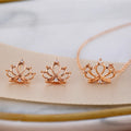 H&F Original 18k Pure Gold Chain Necklace Natural Diamond Rose Crown 18 Karat Solid Gold Pendant Necklace for Women