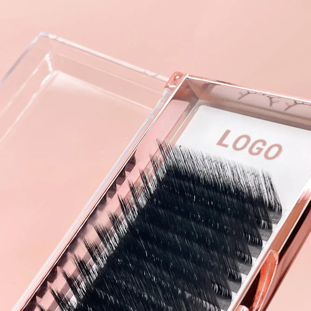 Custom Your Logo Individual Eyelash Extension Silk Lashes Russian Volume 0.05 0.03 C D Classic Eyelash Extensions
