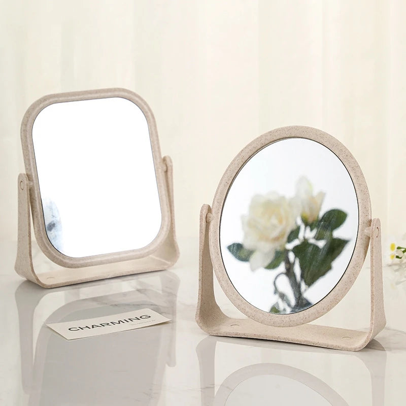 High Definition Double-sided Makeup Mirror Desktop Colorful Makeup Mirror Folding Portable Large square Princess Mirror