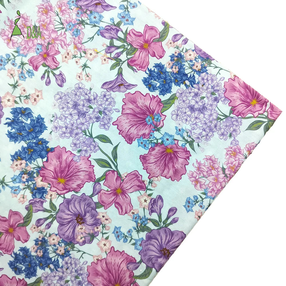 100% Cotton Poplin Roll Fabric New Customized Breathable Woven Floral Lightweight Digital Print Plain Boys Girls Home Decor