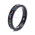 4mm Tungsten Carbide Wedding Band Opal Inlay Black Rose Gold Silver Galaxy Design Engagement Party Jewelry Gift for Anniversary