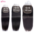 Brazilian Remy Human Hair Extensions Cheap Price 22 Inch Lace Closure HD for Lace Frontal Closure Sizes 4x4 Straight Transparent