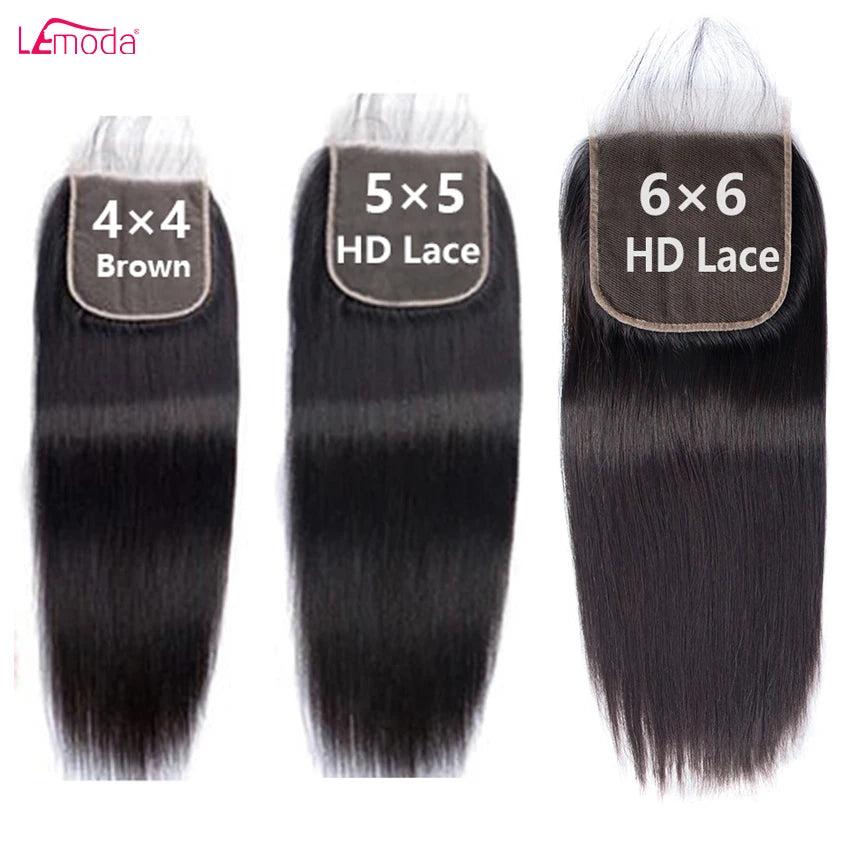 Brazilian Remy Human Hair Extensions Cheap Price 22 Inch Lace Closure HD for Lace Frontal Closure Sizes 4x4 Straight Transparent