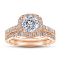 925 Sterling Silver Wedding Ring Set Rose Gold Plated Inlaid Zircon Brilliant Trendy Engagement Jewelry Romantic Parties Gifts