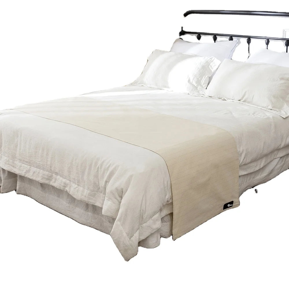 Silver Cotton Conductive Grounding Earth Half Flat Sheet with 4m Cable Wire Plug Product Category Fitted & Flat Sheets