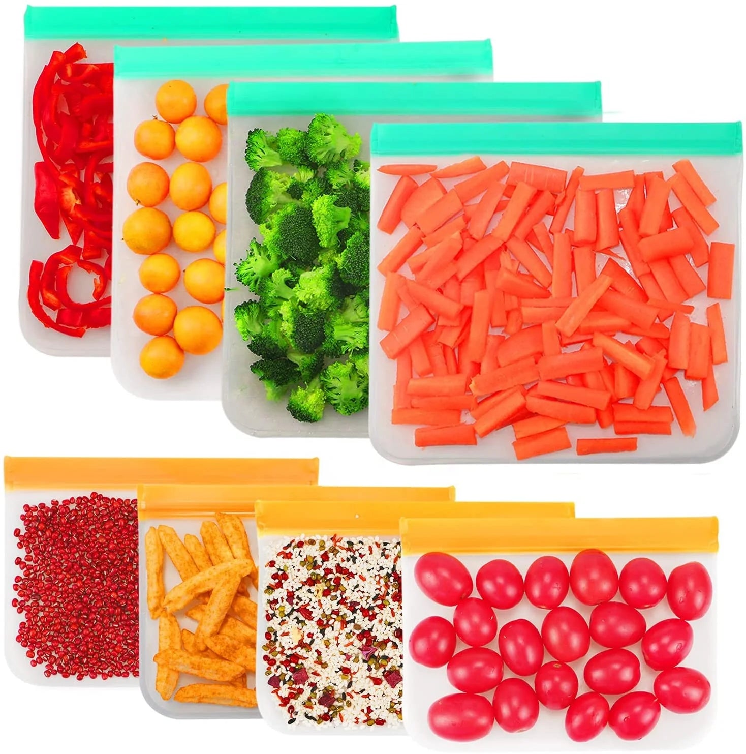 Home Kitchen Reusable Food Grade Silicone Storage Bag Freshly Sealed Sandwich Design for Food Storage