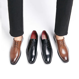 OEM Comfortable Shiny Men's Premium Dress Shoes Plus Size Dropshipping-New Spring Item for Office Wedding for Autumn Season