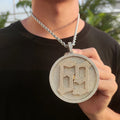 Hip Hop Zircon Ice Out DIY Collage Combination Spin Letter Pendant Necklace No. 69 Spin Ice Out Pendant Charm Necklace