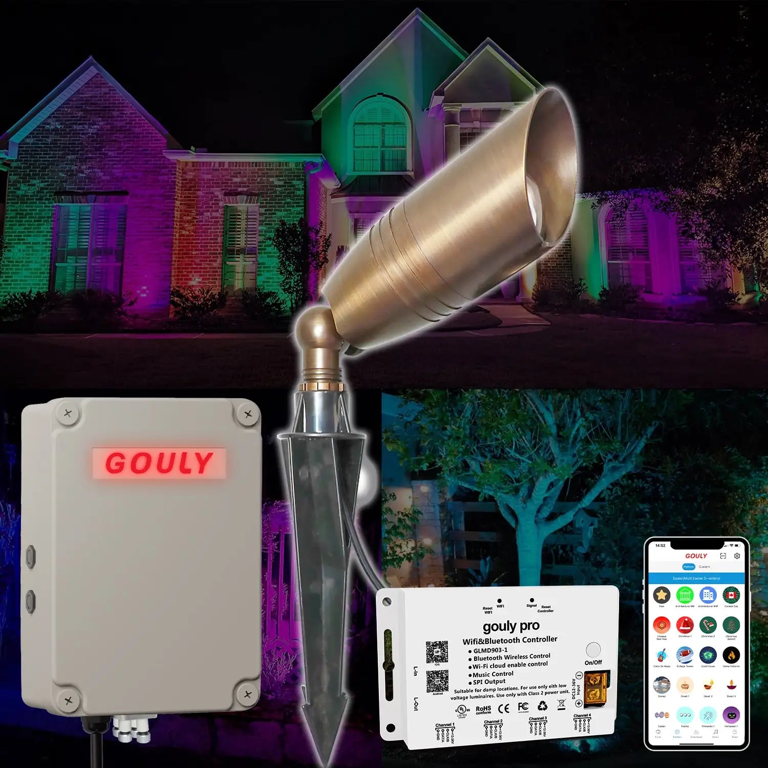 Led Landscape Ground Light 6W 24v Low Voltage Ip65 Rgbw Outdoor Directional up Light Brass Led Spot Lights