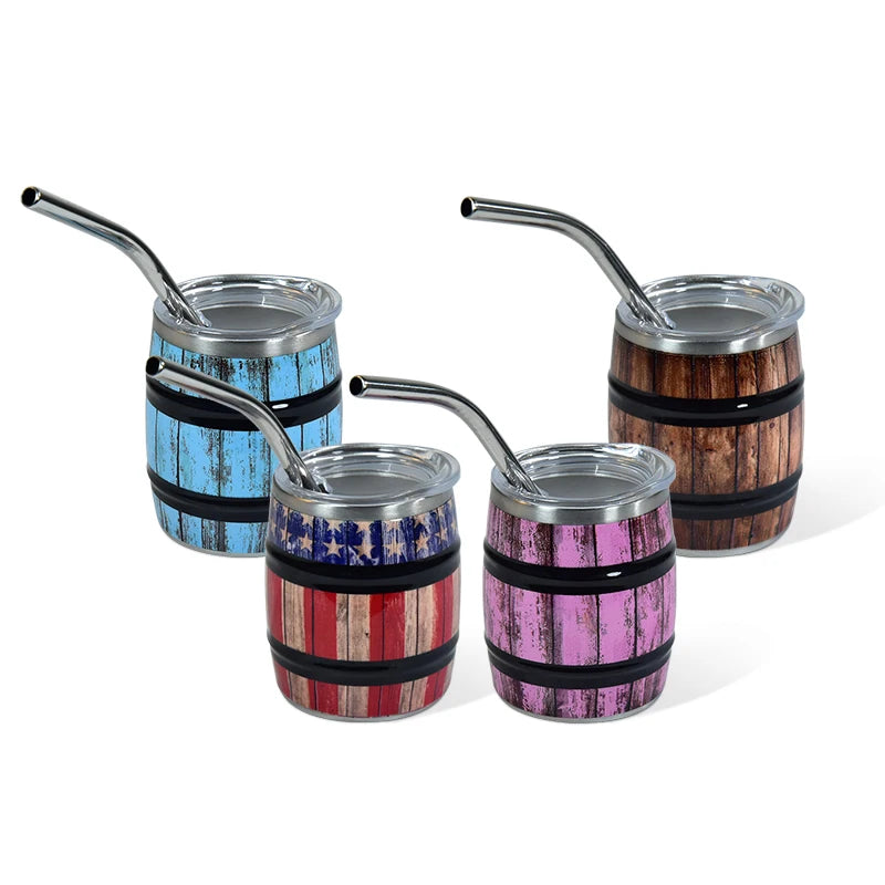 Where to Buy Stainless Steel Water Bottle in Bulk 3oz Double Wall Fashionable Shotglass Mini Beer Bucket Tumbler with Straw
