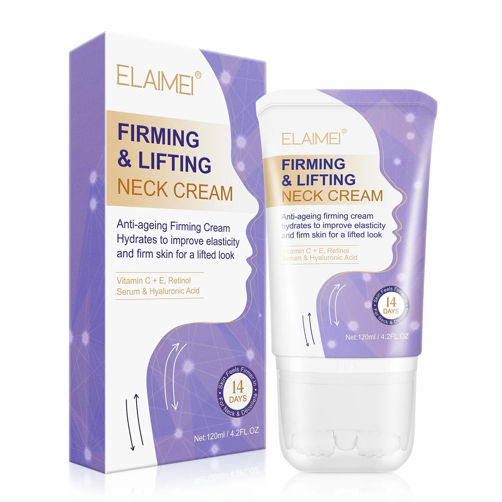 ELAIMEI Private Label Anti Aging Neck Firming Cream Whitening Neck Line Remover Lifting Creamneck Tightening Cream