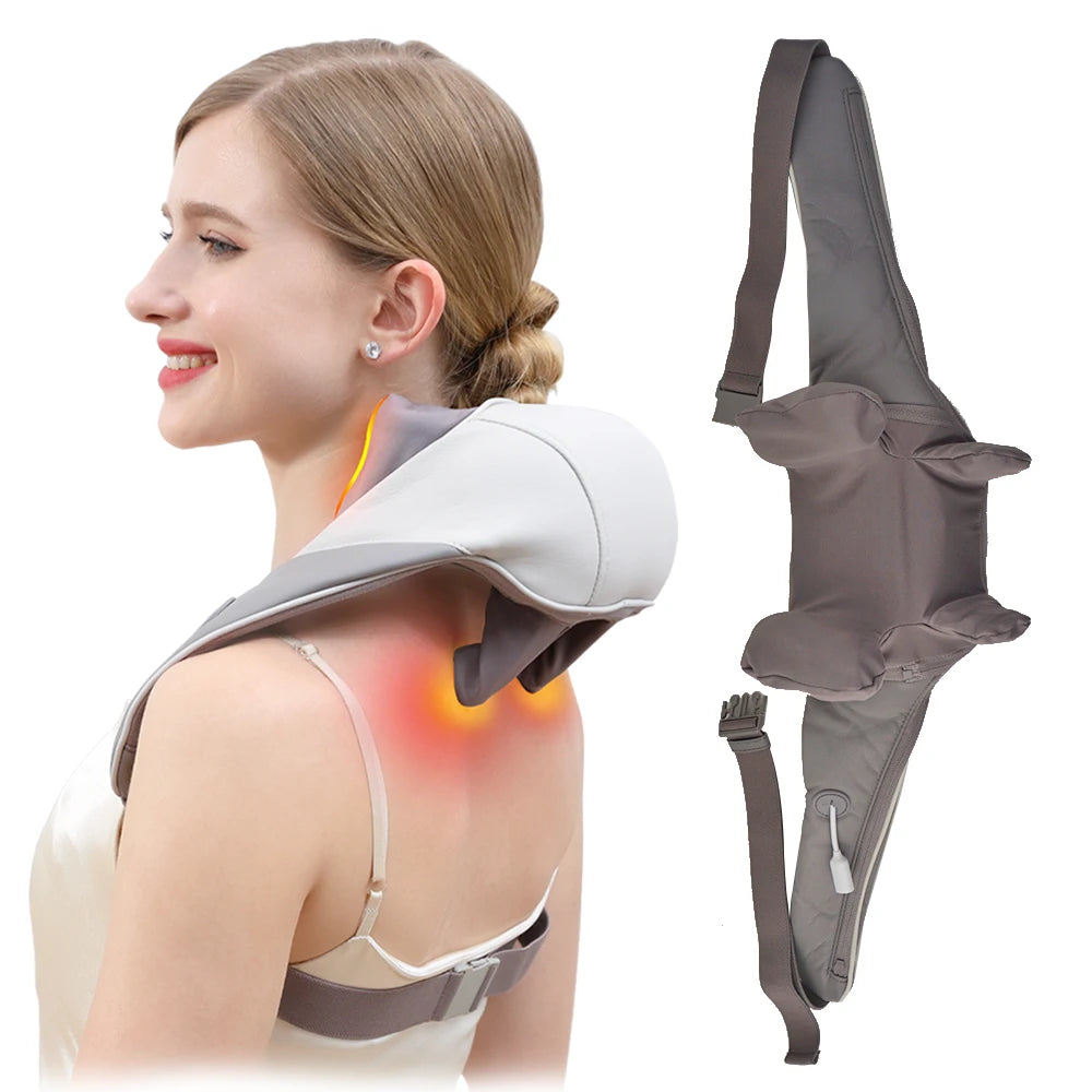 Shiatsu Neck and Back Massager Electric Deep Tissue Kneading Neck Massage Pillow for Home Office Use