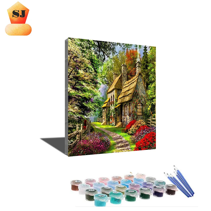 Manufacturers Custom Modern Landscape on Canvas  for Home Decoration Painting by Numbers