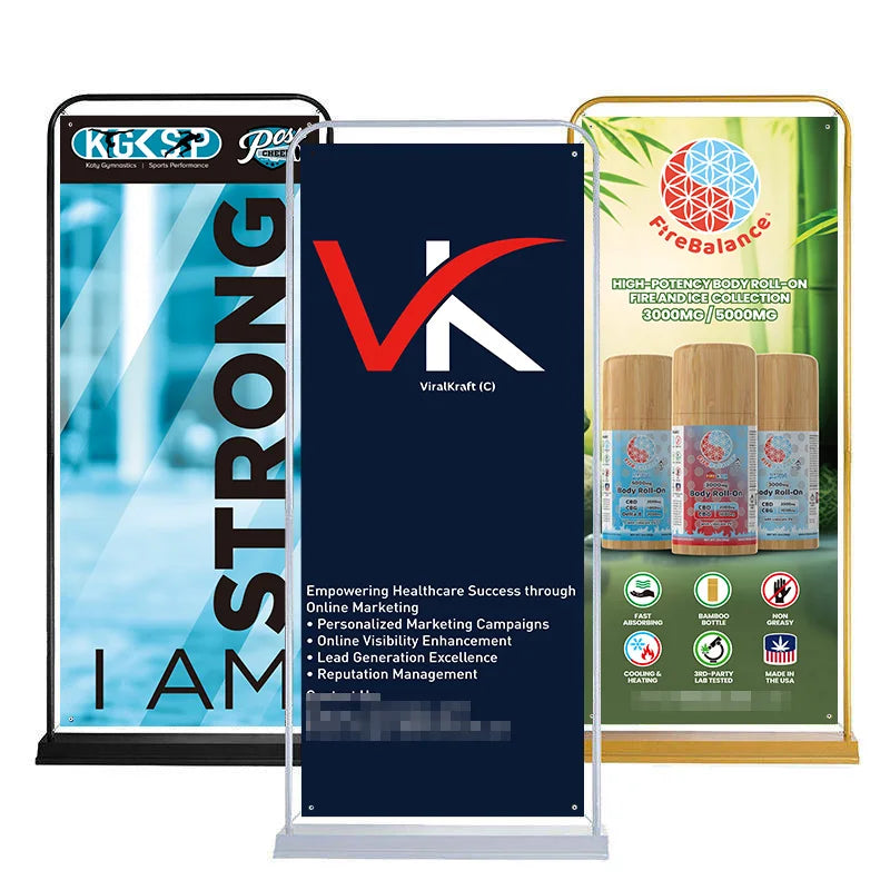 3KG 60*160cm 80*180cm Out Door Stand Iron Base Display Banner Aluminum Roll up Banner
