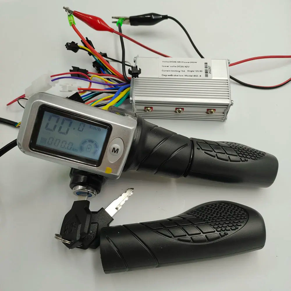 802 LCD Meter+Half-Handle Black/Silver Throttle+Three-Mode Sine Wave Controller 6 Mosfet 250w350w Electric Scooter Bicycle Part