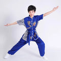 Embroidery Dragon Children's Performance Short Sleeve Training Taijiquan Competition Set