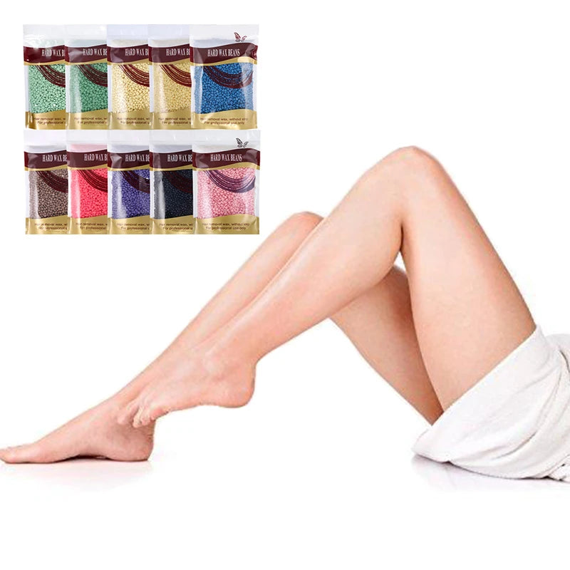 Natural Hard Body Wax Beans Beads Painless Facial Hair Removal for Women Men Body Legs Face Underarm Bikini