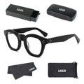 2023 Customized Metal Logo High End Luxury Fashionable Thick Acetate Glasses Round Optical Frame for Mens Women