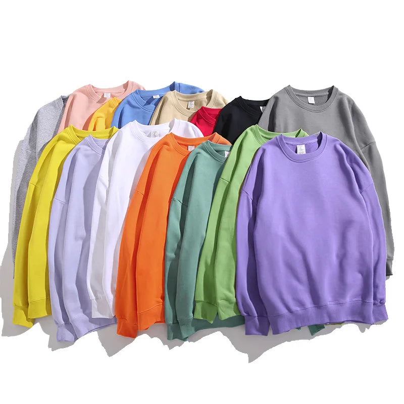 OEM Custom Printed Logo Combed Cotton Crewneck Hoodie Pullover Autumn Unisex