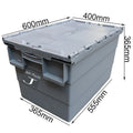JOIN Plastic Stackable Polypropylene Storage Shipping Moving Crate Attached Lid Container with Flip Lid