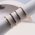 Fenny 18K Gold Plated Fast Delivary Non Tarnish Minimalist Smooth Shiny Tungsten Stainless Steel Ring for Women