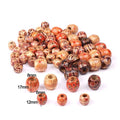 100PCs/bag 17*16mm Vintage Painted Wooden Beads African Hair Rings Dreadlock Accessories Cuff Beads for Braids