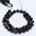 Large Natural Gemstone Beads Blue Sandstone Faceted Round Beads for Bracelet Jewelry Making