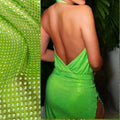 High Quality Glass Rhinestones Stretchy Power Mesh Rhinestones Panels Fabric for Party Dress