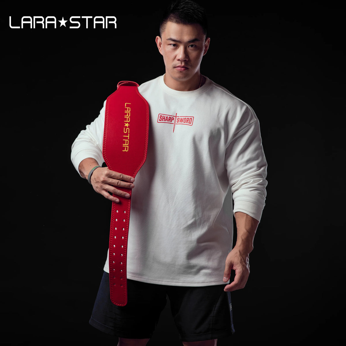 LS0852 Embroidery Men's Leather Belt Weightlifting Squat Use Belt for Men Leather MegaBDM
