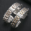 14~22MM Classic Metal Replacement with Folding Clasp 5 Beads Solid Stainless Steel Watch Strap for Samsung Galaxy for Huawei GT