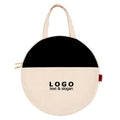 Factory Custom Shop Name Round Canvas Cotton Tote Bag Shopping Zipper Professional OEM Pattern Printing Presents Gift Bags
