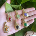 New Style 2021 1Jialin Green Jade Jewelry 18k Gold Plated Jade Necklace Green Jade Pendant Tortoise Necklace