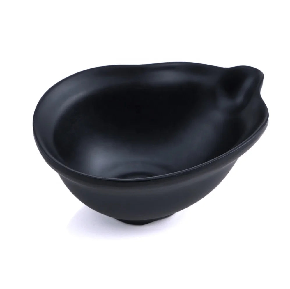 Commercial Restaurant Dinnerware Unique Japanese Noodle Serving 6 Inch Black Melamine Mixing Bowl