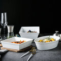 Porcelain White Dinner Ware Sets Baking Dishes  Structural Plate for Ovens Barbecue Girddle Baking Tray Plates with Tray