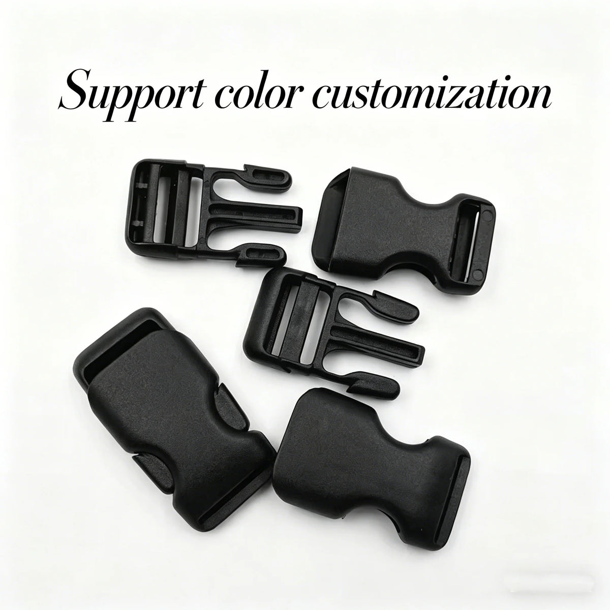 Factory Direct Sales of 20mm Plastic Side Release Buckles for Bags and Tote Bags Accessories; Customization Supported.