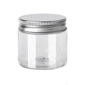 Empty Face Cream Jar Clear Scented Tea Storage Box 47mm Mouth Cosmetic PET Plastic 50ML Cream Container with Aluminum Lid