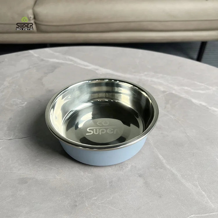 Pet Food Dog Feeder With Stainless Steel Bowl Water Bowl With Plastic Cover No Spill Super Design Wholesale