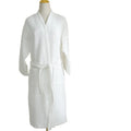 White Waffle Bathrobes Men Robes Soft Polyester Solid Color Pockets Long Bath Robe Home Gown Sleepwear