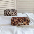 Vintage Pencil Case New Leopard Print Fashionable Women's Makeup Bag Large Capacity Stationery Storage Bag