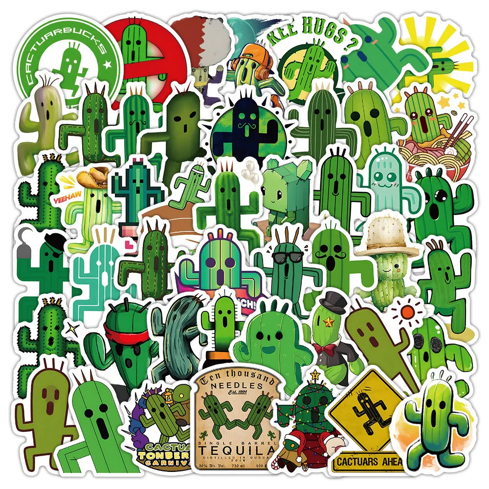 53PCS Funny cartoon greenery plants cactuses succulent cactus sticker sheet