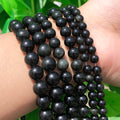 Hot Sale Natural Black Obsidian Stone Semi Gemstone Beads 4mm-12mm Round Loose for Jewelry Making DIY Necklace Bracelet Earring