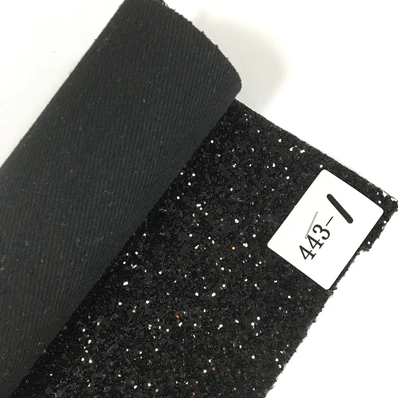Black Blue Chunky Irregular Glitter Faux Leather Canvas Backing  for Earring Decoration/Shoe/hairbows/Handbag