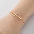 Fashion Waterproof Perfect Design 18k Gold Plated Cross Bracelet Stainless Steel Titanium Exquisite Jewelry for Women Gift