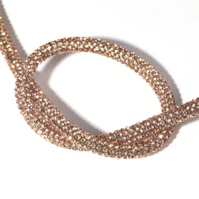 Fashion Design Bling Rhinestone Hoodie Draw Cord Glitter Rope for Clothes Decoration