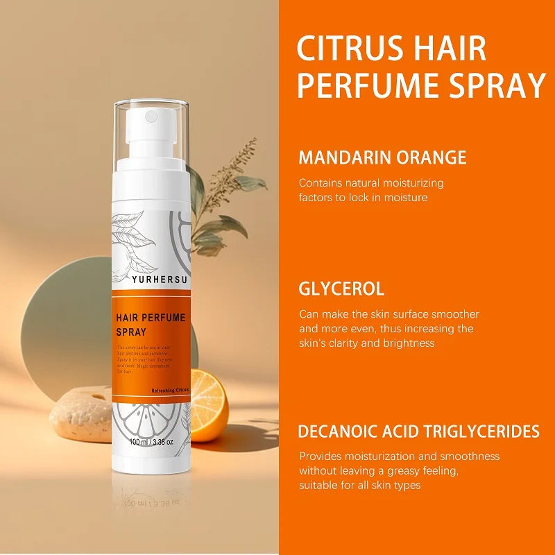 YURHERSU Organic Vegan Nourishing Hair Mist Perfume Spray for Ladies 100ml
