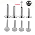 G23 Titanium 20/18/16G Threadless Labret Bar Parts Push in Lip Piercing Post Shaft Replacement Accessory Wedding Unisex