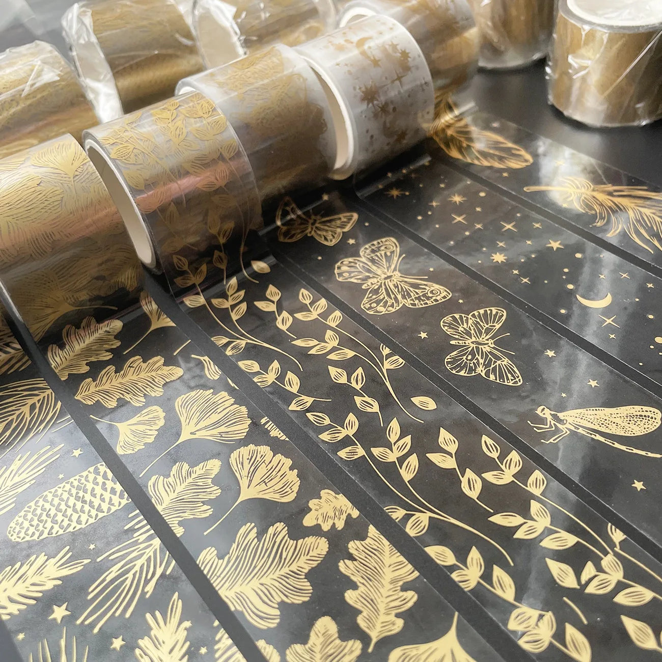 Bronzing Tape Waterproof PET Transparent Hand Account Waship Tape Creative DIY Decorative Material and Paper Tape Stickers