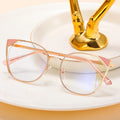 MS 95777 Women's Designer Cat Eye Optical Glasses New Fashion Metal Anti-Blue Light Myopia Frames Custom Logo Colorful Options