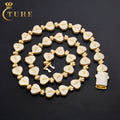New Design 12mm Money Bag Link Chain Micro Paved VVS Moissanite Diamond Gold Plated 925 Silver Men Jewelry Party Necklace